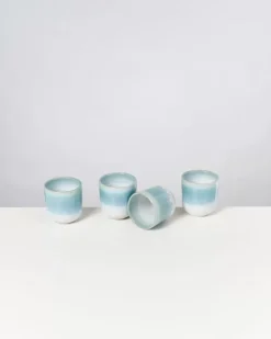 Alcachofra 4Er Set Becher Klein Grunblau