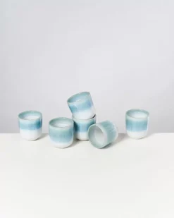 Alcachofra 6Er Set Becher Klein Grunblau