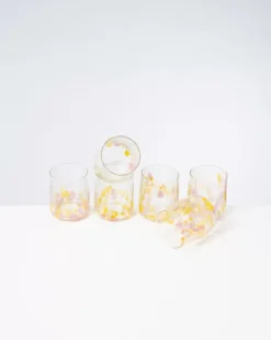 Alegria 6Er Set Glas Klein Big Drops Rosa Gelb