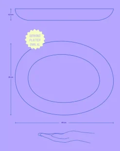 Areia Servierplatte Oval Xl Azur