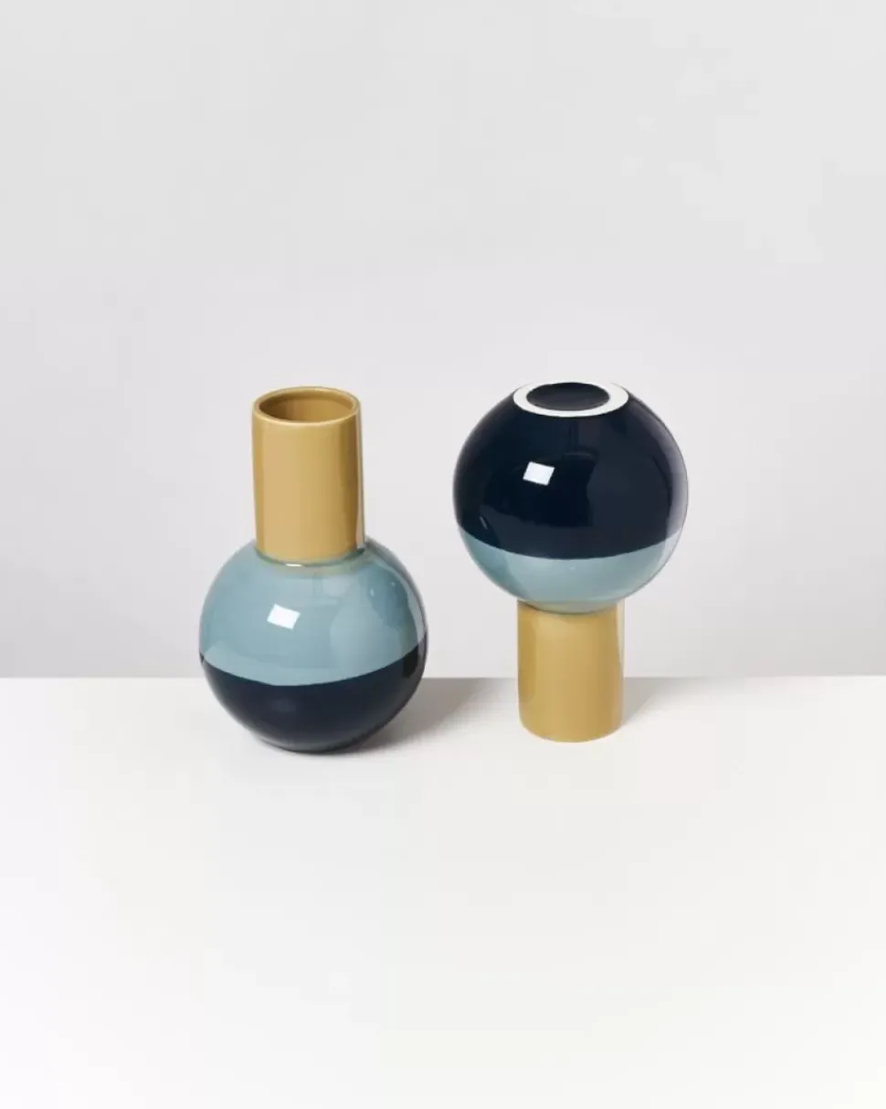 Bola Vase M Grun Mint Navy
