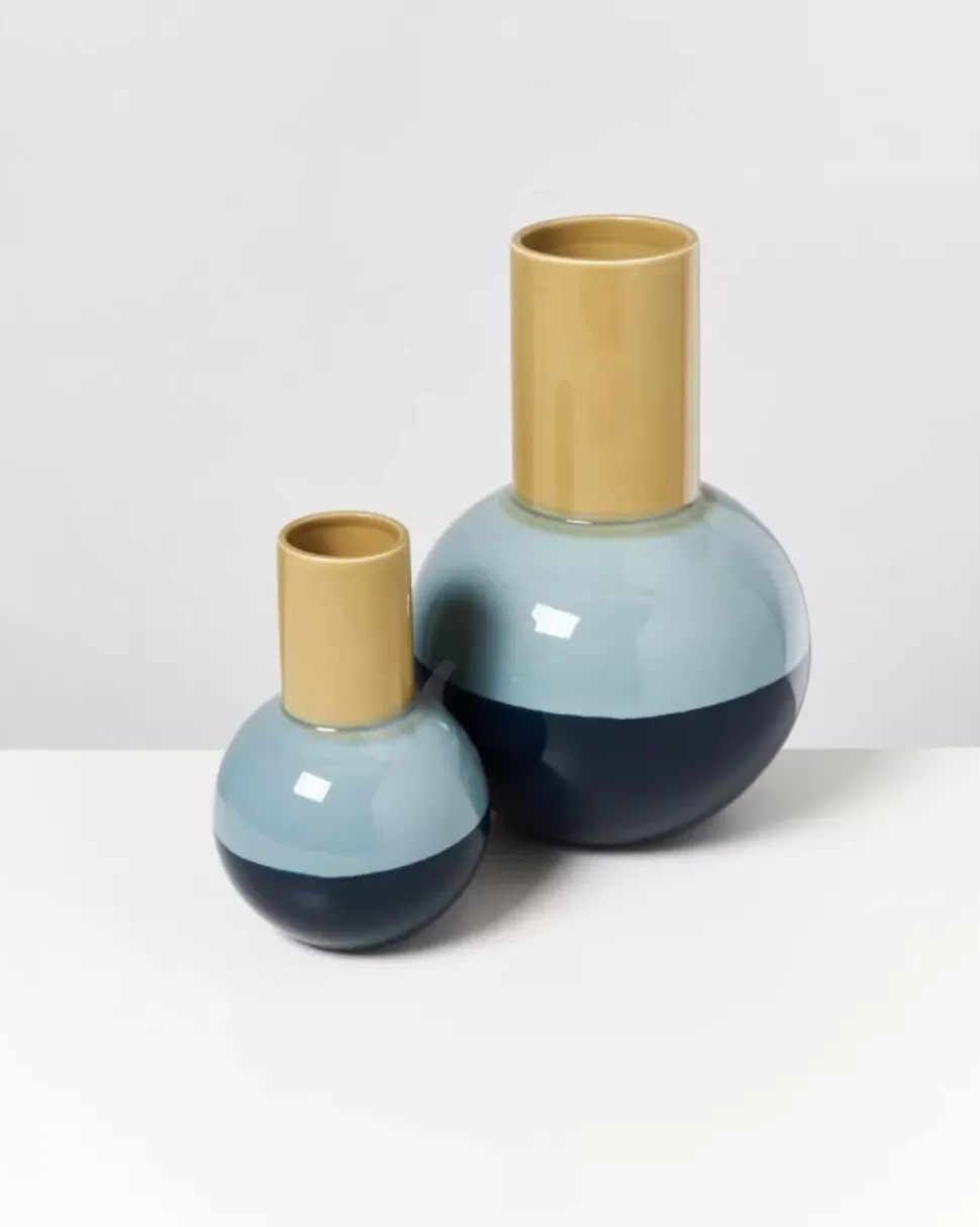 Bola Vase M Grun Mint Navy