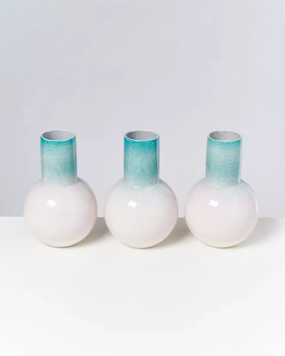 Bola Vase M Grun Rosa Gesprenkelt