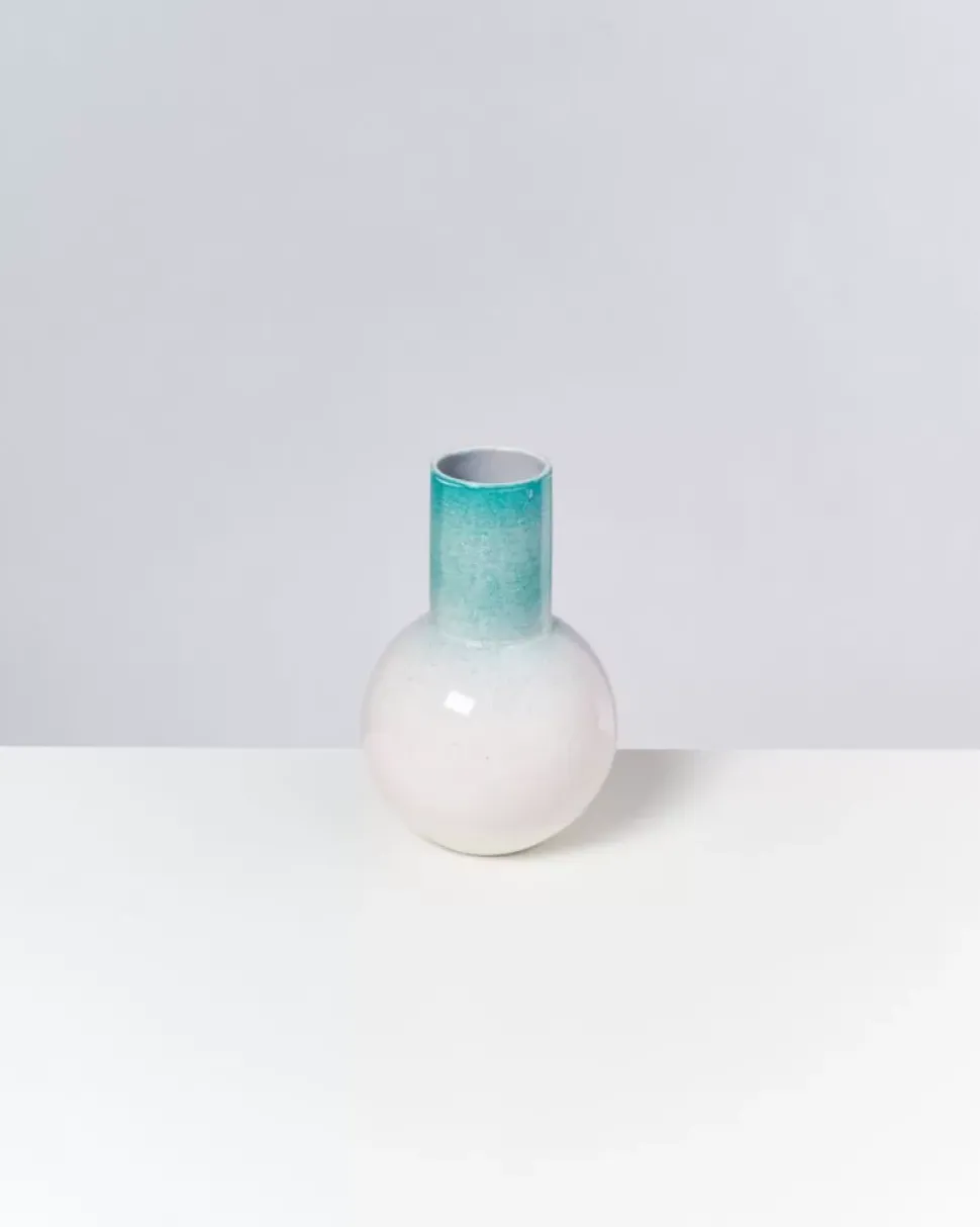 Bola Vase M Grun Rosa Gesprenkelt