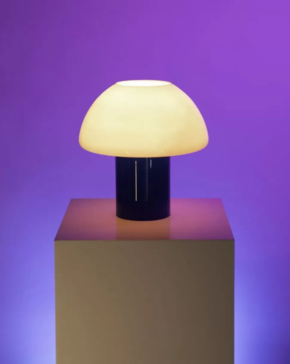 Cogumelo Glaslampe Rosa Blau