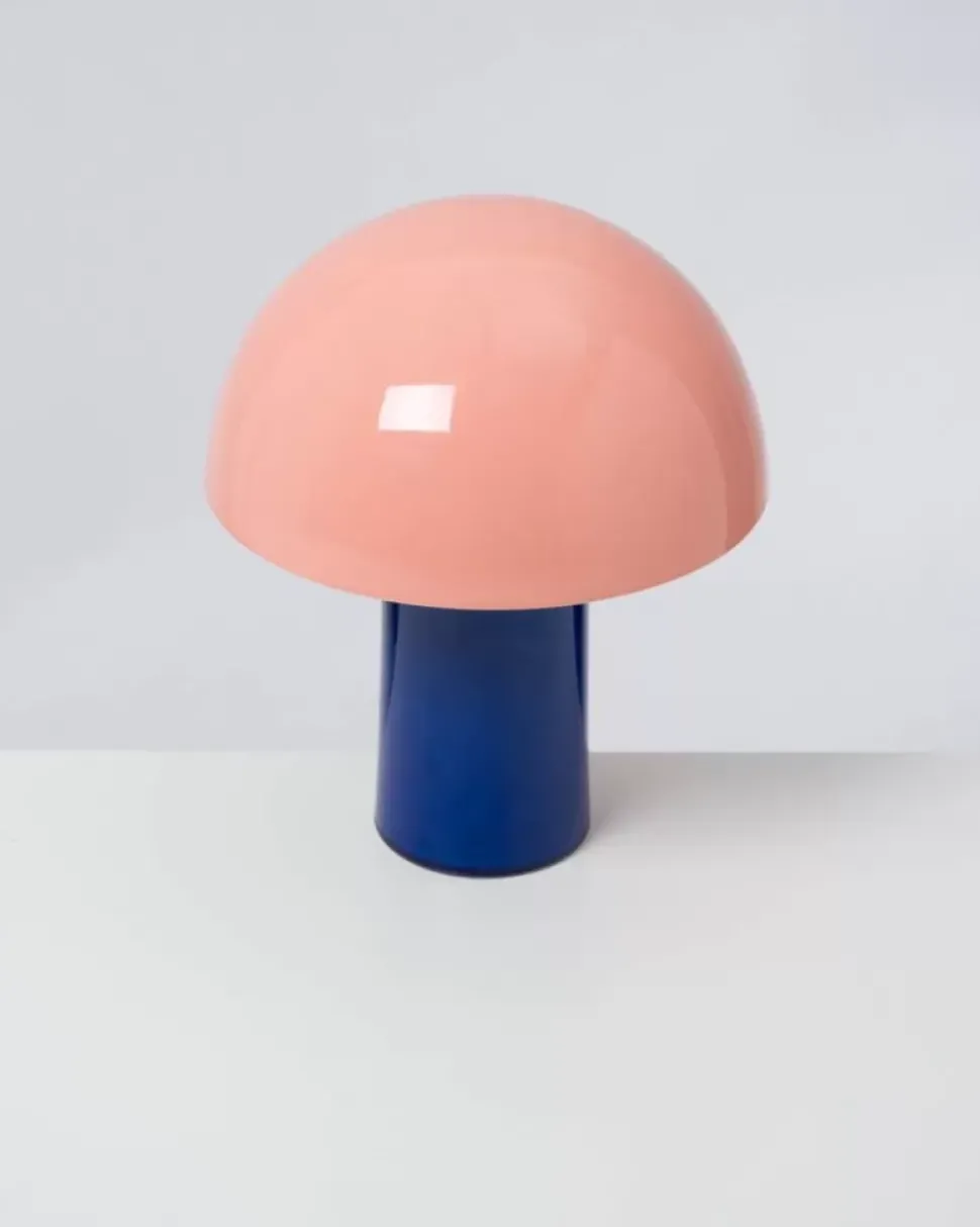Cogumelo Keramiklampe Rosa Blau