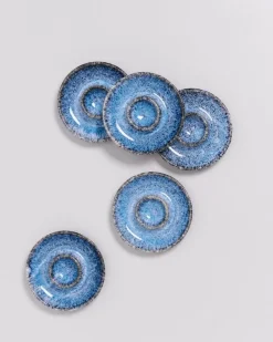 Cordoama 6Er Set Eierbecher Blau Gesprenkelt