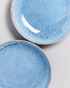 Cordoama Servierschale Gros Flach Blau Gesprenkelt