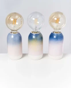 Farol Lampe Blau Rosa Gesprenkelt