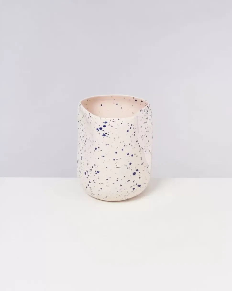 Joao Vase L Rose Blau Gesprenkelt