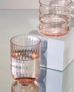 Joia Glas Riffled Pink Opal