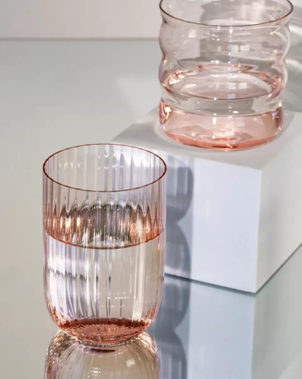 Joia Glas Riffled Pink Opal