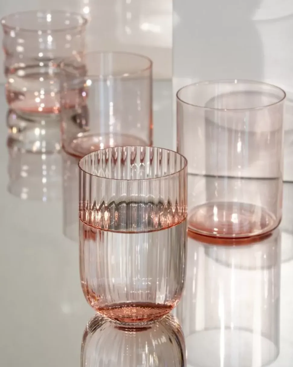 Joia Glas Riffled Pink Opal