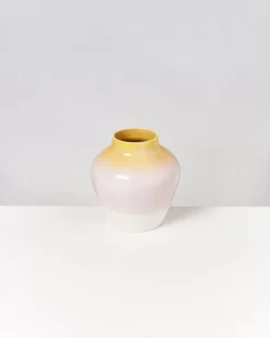 Madalin Vase Gelb Rosa Gesprenkelt