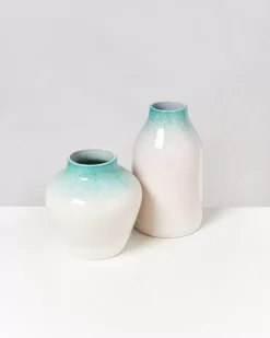 Madalin Vase Grun Rosa Gesprenkelt