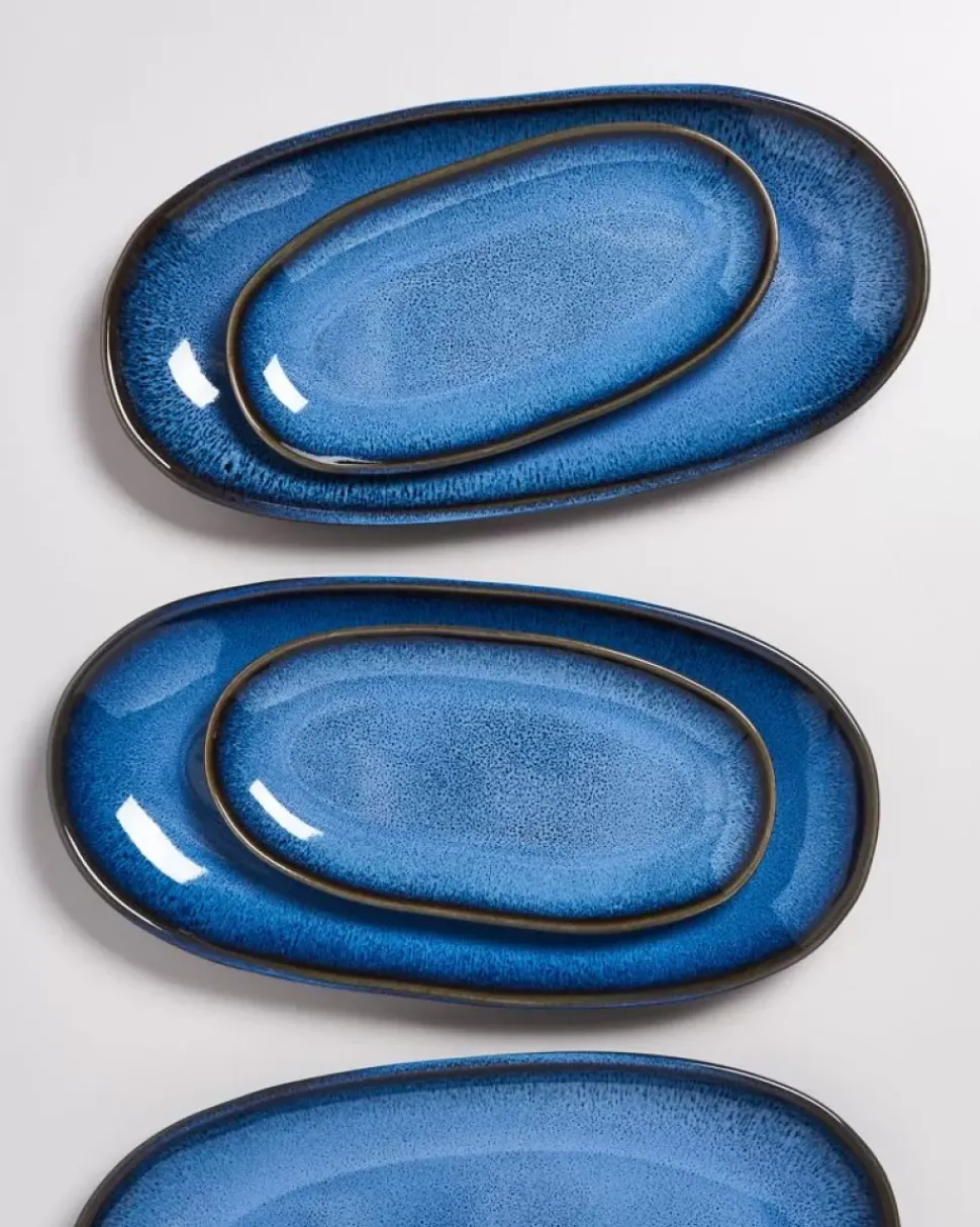Melides Servierplatte L Blue