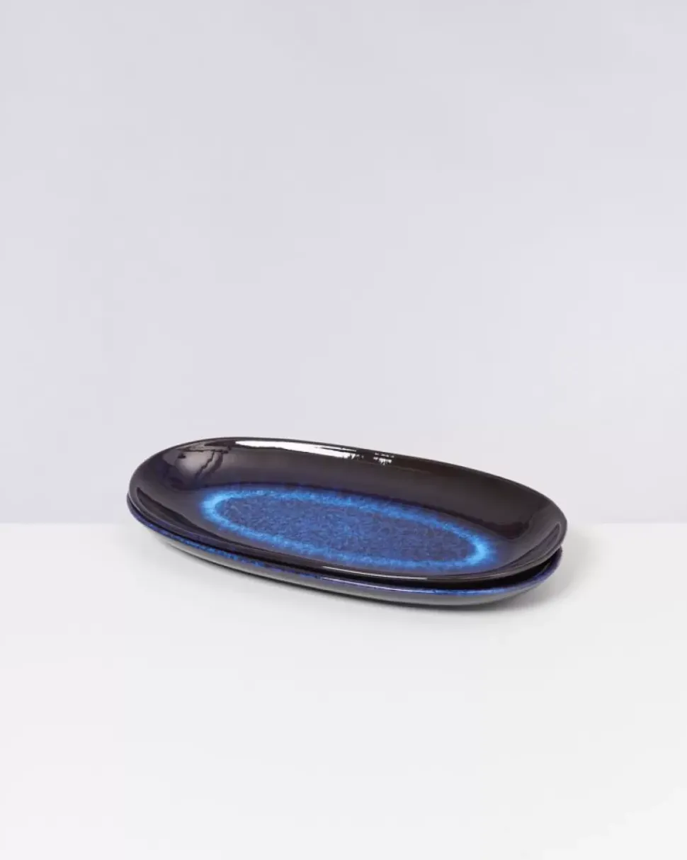 Melides Servierplatte L Deepseablue