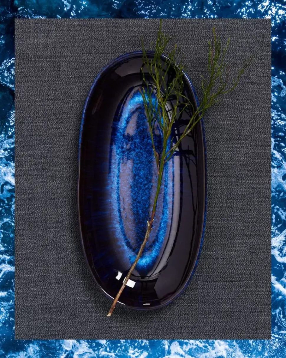 Melides Servierplatte L Deepseablue