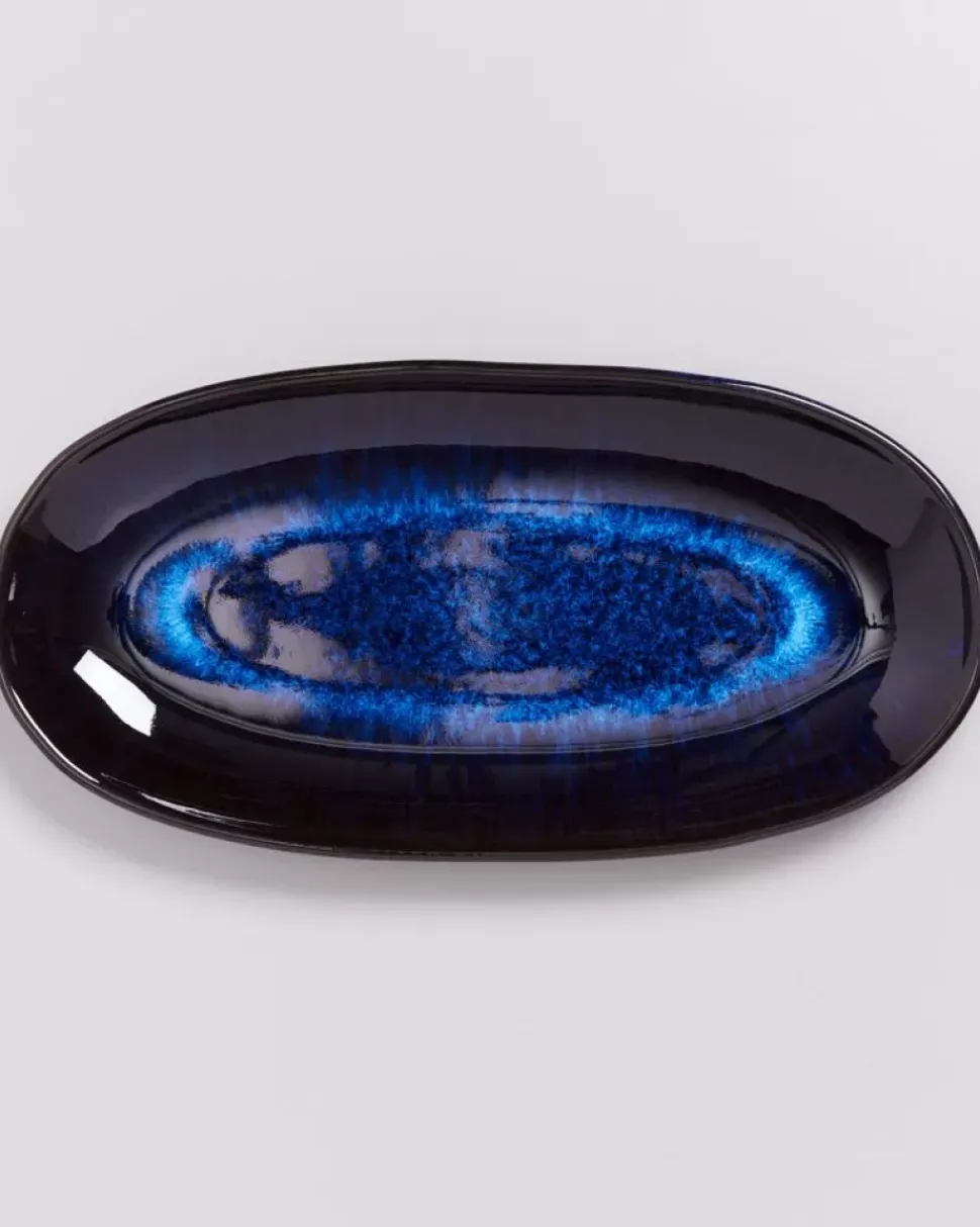 Melides Servierplatte L Deepseablue