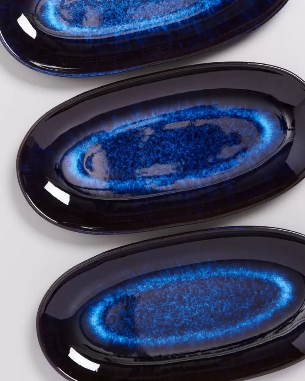 Melides Servierplatte L Deepseablue