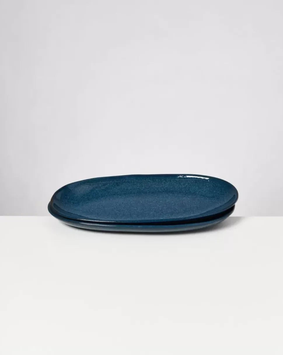 Melides Servierplatte L Navygreen