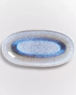 Melides Servierplatte L Stoneblue