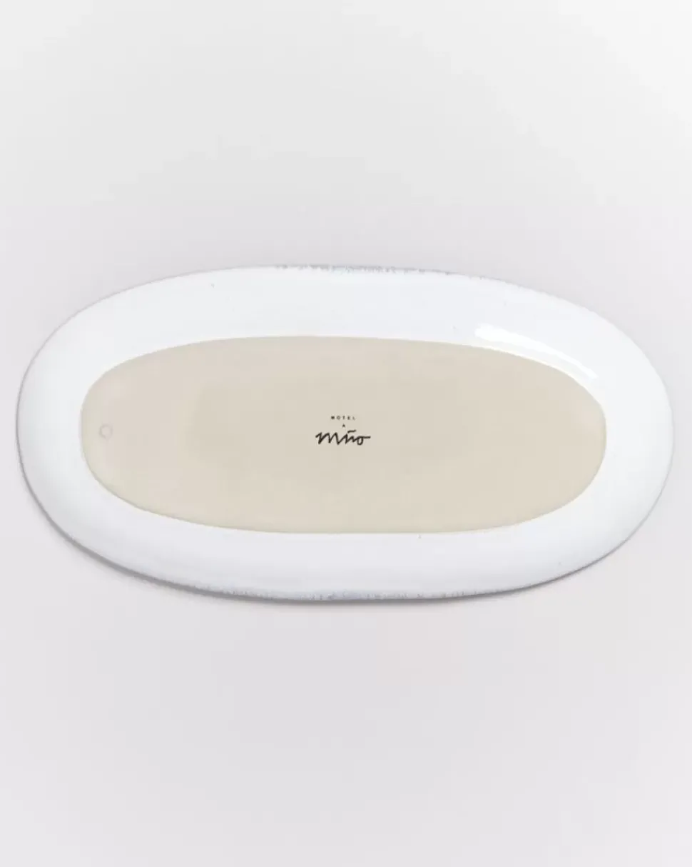 Melides Servierplatte L Stoneblue