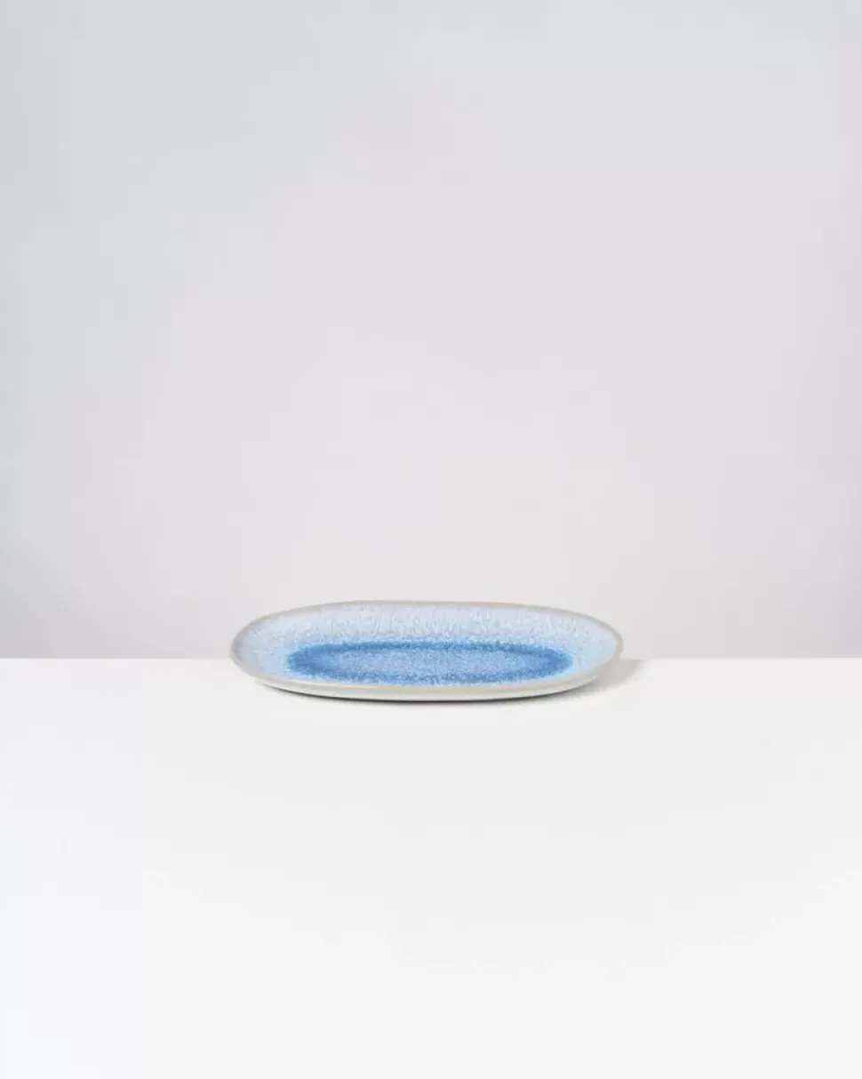 Melides Servierplatte M Stoneblue