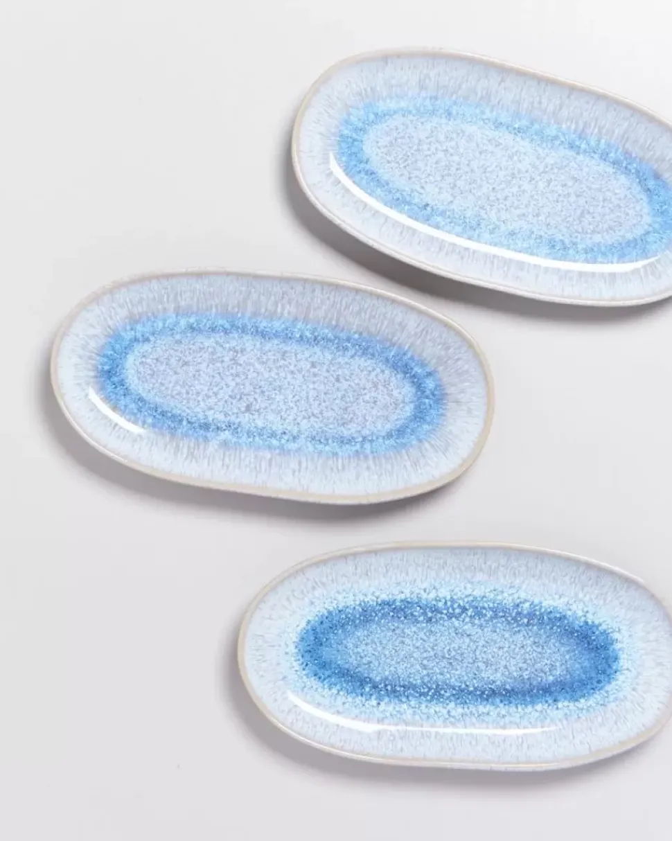 Melides Servierplatte M Stoneblue