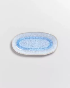 Melides Servierplatte M Stoneblue