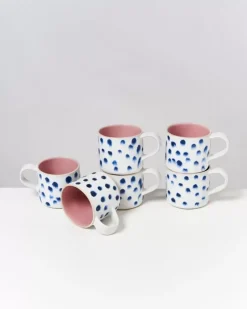 Nodoa 6Er Set Tasse Rosa Mit Punkten