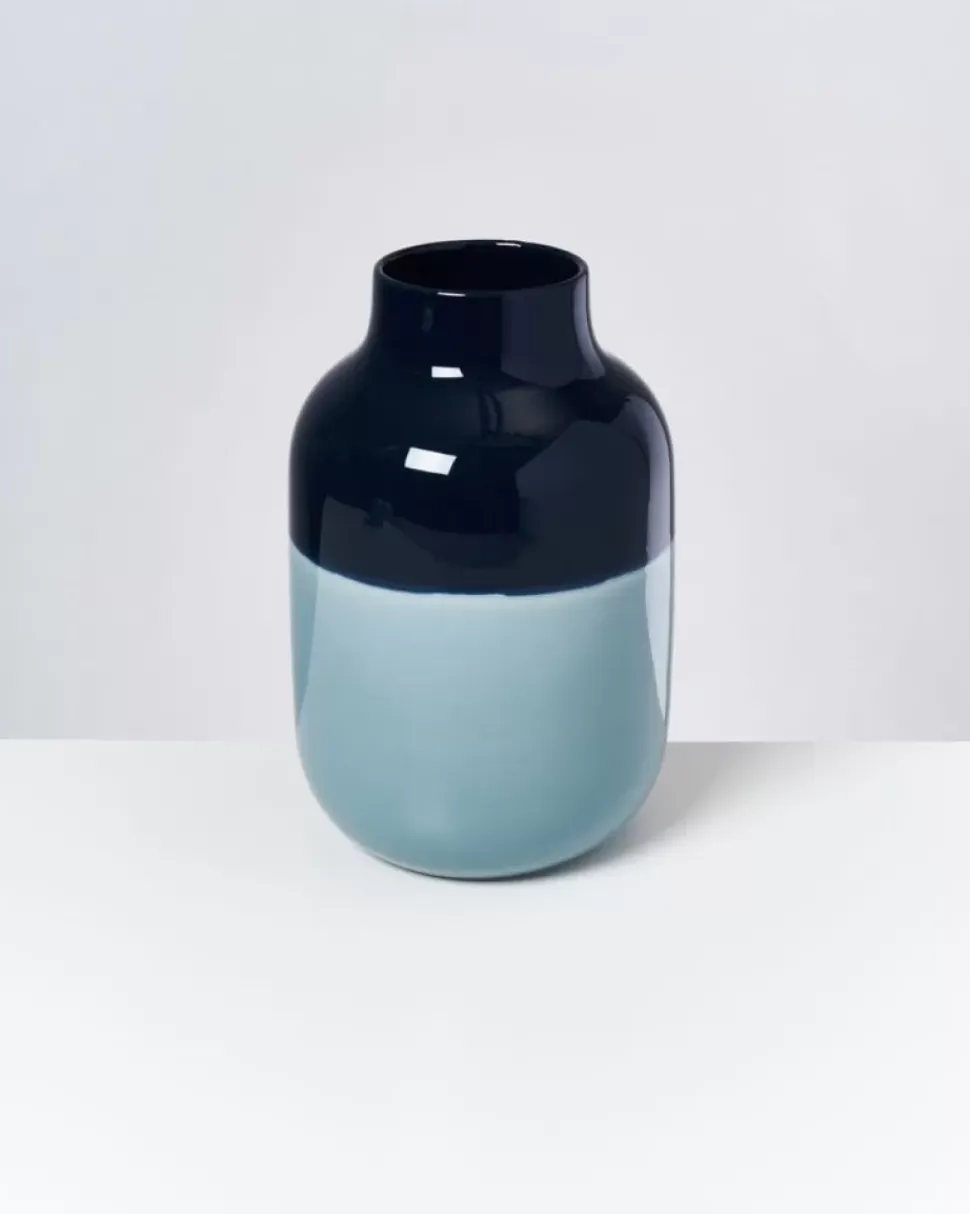 Nuno Vase L Navy Hellblau