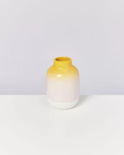 Nuno Vase M Gelb Rosa Gesprenkelt