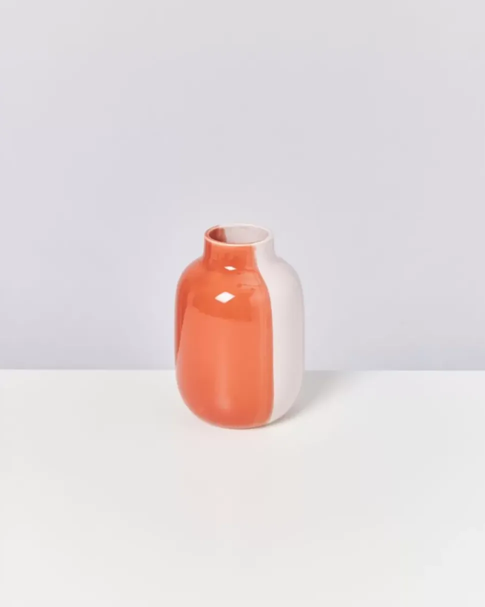 Nuno Vase M Half Coral Rose