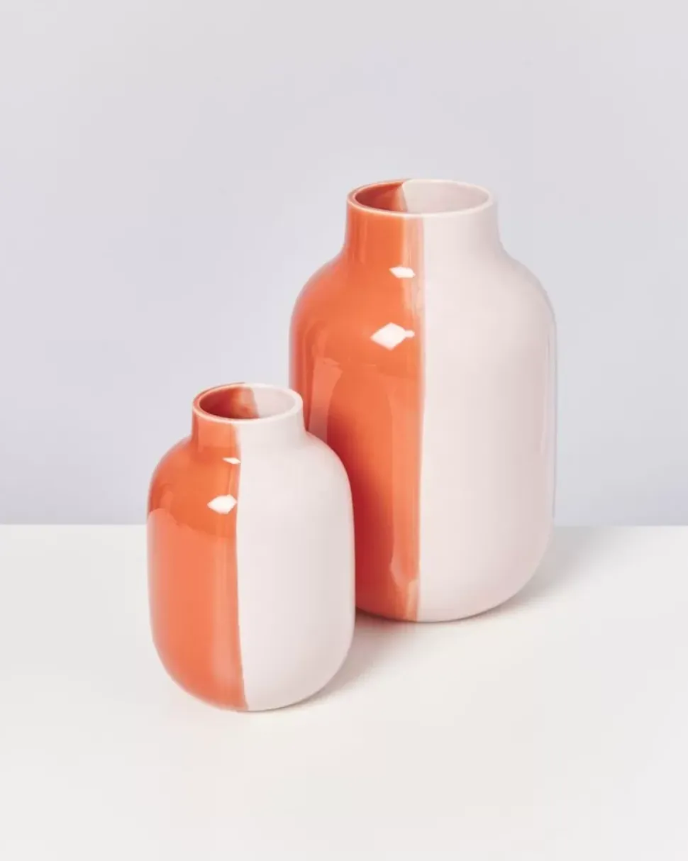 Nuno Vase M Half Coral Rose
