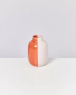 Nuno Vase M Half Coral Rose