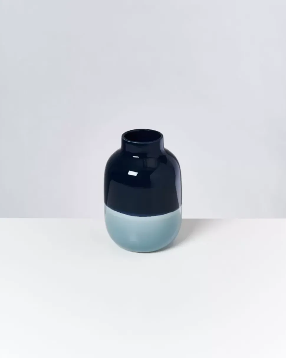 Nuno Vase M Navy Hellblau