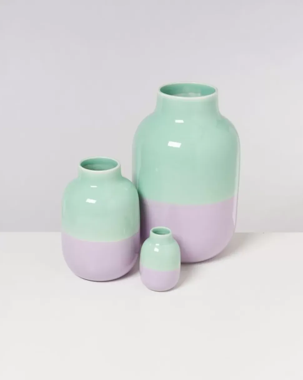 Nuno Vase M Pastellmint Lila