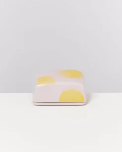 Seia Butterdose Rosa Gelb Gepunktet