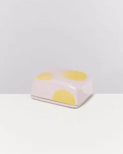 Seia Butterdose Rosa Gelb Gepunktet