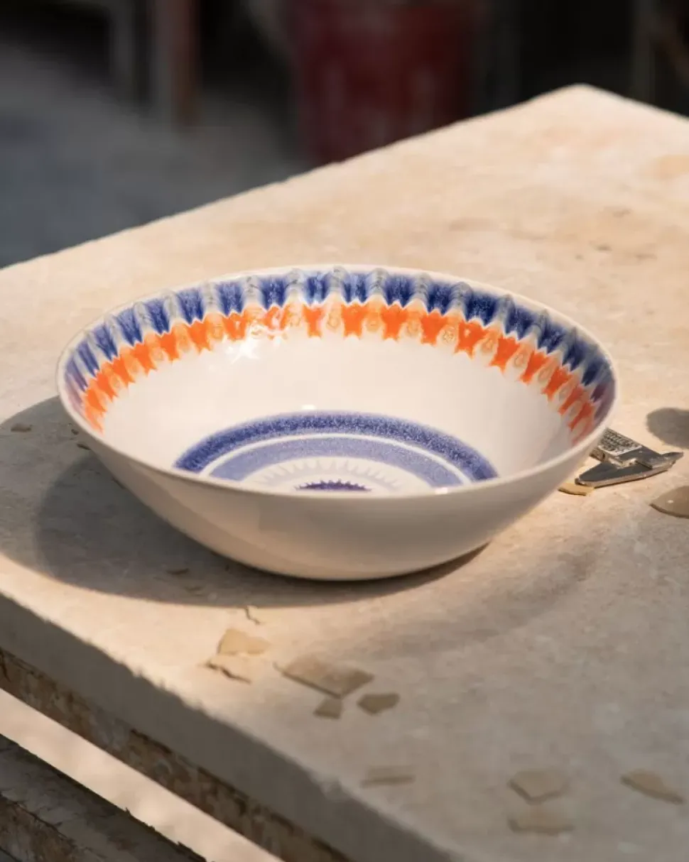 Verao Servierschale Gros Flach Blau Orange